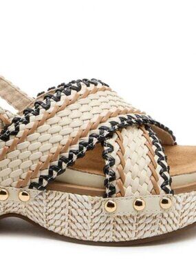 Kelsi Dagger Brooklyn Woven Platform Sandals - Size 9.5